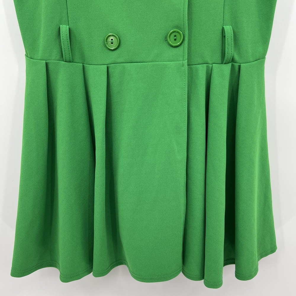 Vamp Deadstock Y2K 90s Women's XL Vintage Green Sleeveless Mini Skater Dress NWT - Picture 4 of 9